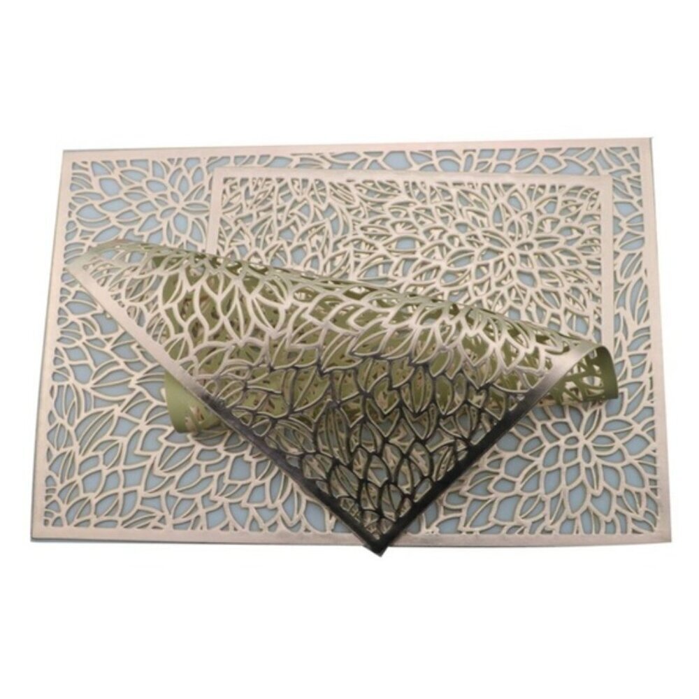 Gold Placemats Laser Cut Elegant Everyday Special Occasion Holiday Elegant 4 PC - Picture 5 of 16